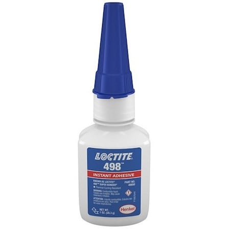 Henkel General Purpose Instant Adhesive, High Temperature, Bottle, Viscous Liquid 498 1OZ IDH 135469